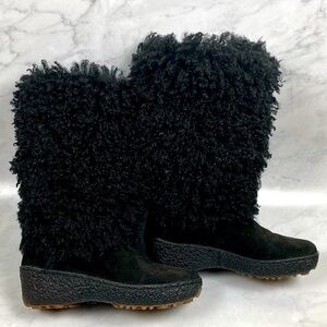 OSCAR Sport Vera Gomma Made In Italy Curly‎ Hair Fuzzy Snow Winter Boots 36 NWOT